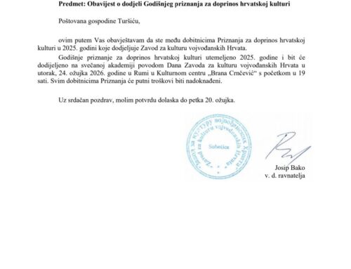 HKPD “Jelačić” dobitnik Godišnjeg priznanja za doprinos hrvatskoj kulturi